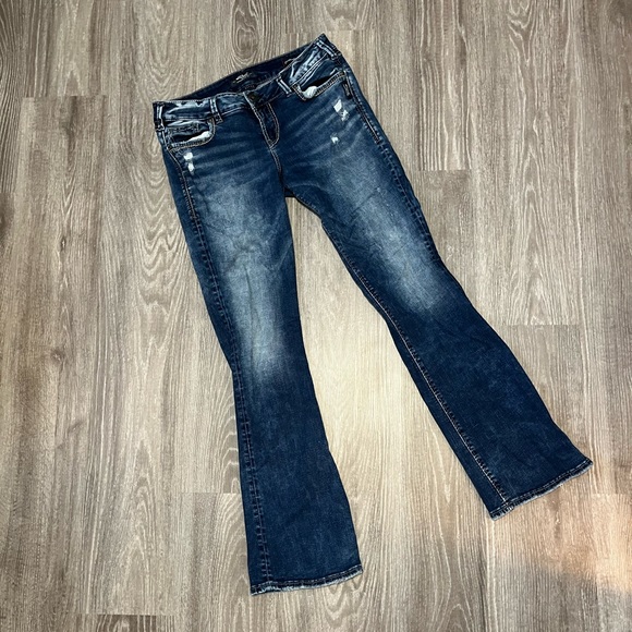 Silver Mid Rise Elyse Bootcut Jeans - Picture 1 of 6